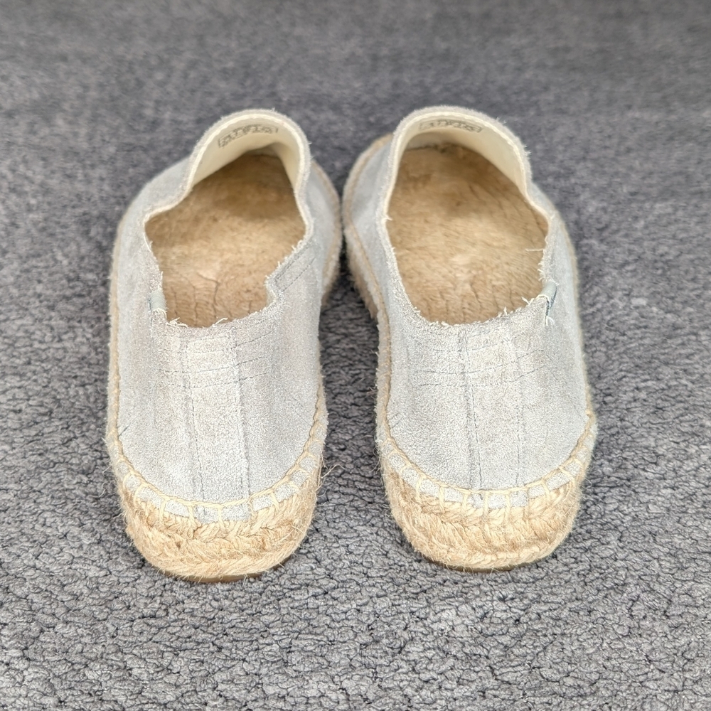 Soludos Suede Espadrille Platform Smoking Slippers Grey Women's 7.5 - Picture 5 of 12